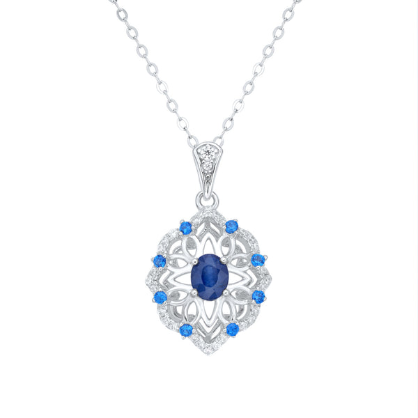 Luxury Natural Sapphire Pendant Necklace
