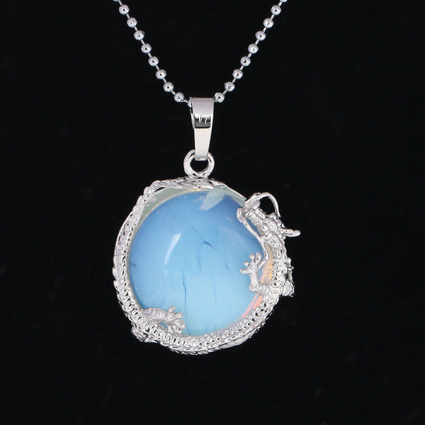 Natural Crystal Stone Chinese Dragon Choker